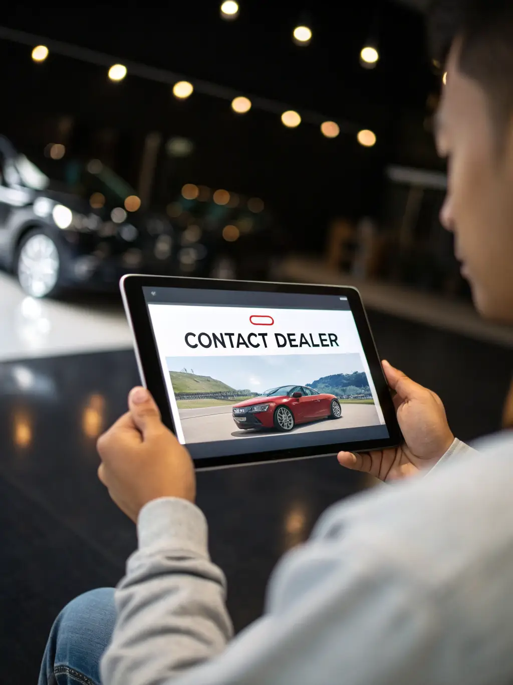 A high-quality photograph showcasing a successful digital advertising campaign for a car dealership, featuring a visually appealing banner ad on a popular automotive website.